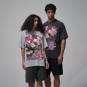 Camiseta DTG Print Sun Faded para hombre, camiseta Vintage 100% de algodón con lavado ácido para hombre, Camiseta con estampado de ropa de calle para hombre y mujer - Product Image 4