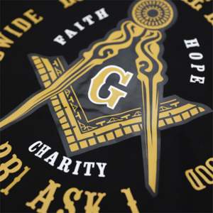 Veste polaire Mason-60% coton, 40% polyester | Veste polaire noire de fraternité universitaire avec logo appliqué et sérigraphie - Product Image 3