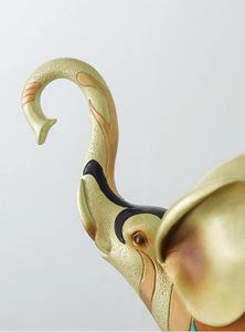 Đồ Vật Trang Trí Con Voi Nhỏ Điêu Khắc Quà Tặng Phòng Khách Nhà Văn Phòng Trang Trí Nội Thất Kim Loại Thủ Công Kim Loại Con Voi Vàng Điêu Khắc Mục - Product Image 5