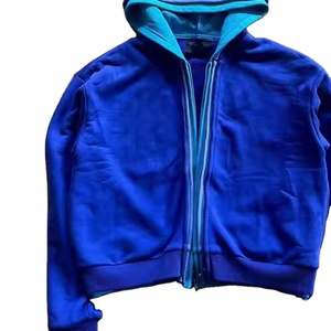 เสื้อมีฮู้ดแบบมีซิปสามชั้นสำหรับผู้ชายเสื้อผ้าแนวสตรีทผ้าคอตตอนน้ำหนักมาก - Product Image 2