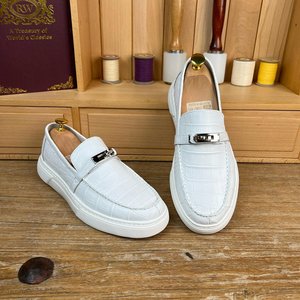 Zapatos Casuales de Lujo para Hombre, Parte Superior de Cuero, Ligeros, Planos, Sin Cordones, Transpirables, Antideslizantes, Modernos, para Primavera - Product Image 3