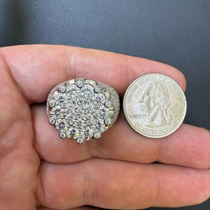 Bague Homme Vintage Platine Moissanite Diamant 925 Argent Plaqué Acier Inoxydable Hip Hop Bijoux de Mode pour Fêtes de Fiançailles - Product Image 1