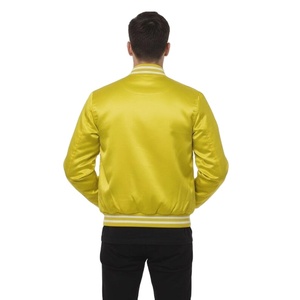 OEM Custom Made High Quality Men's Baseball Letterman Varsity Jacket Custom Embroidery Satin Sleeves Windbreaker Jacket - Product Image 2