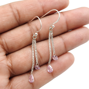 Nouvelle arrivée Design de luxe 925 argent Sterling rose zircon cubique boucle d'oreille pour les anniversaires fêtes bijoux faits à la main pour elle - Product Image 2