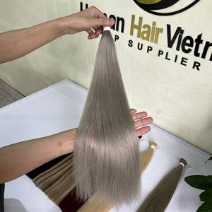 Extensiones de cabello humano con cutícula, pelo natural de calidad superior, color gris, con punta I, muestra gratis, venta al por mayor - Product Image 2