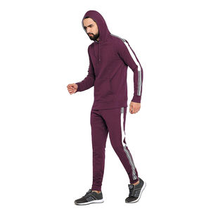Conjunto Deportivo de Hombre con Sudadera con Capucha y Pantalones de Felpa de Poliéster para Gimnasio, Correr, Trotar, Ropa Deportiva de Invierno a la Moda - Product Image 3