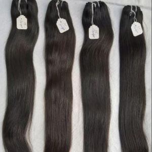 NATURAL RAW INDIAN REMY HAIR BUNDLES UNPROCESSED 100% CUTICLE ALIGNED <b>SILKY</b> STRAIGHT WAVE MACHINE HAIR HUMAN HAIR EXTENSIONS - Product Image 3