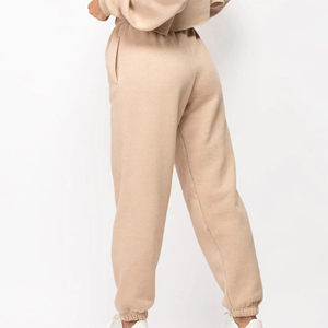 320 GSM Cotton Fleece Heavy <b>Weight</b> High Quality Joggers Pants <b>Ladies</b> Wholesale Embroidery Logo Loose Fit Female Women - Product Image 2