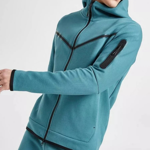 Ensemble de survêtement en molleton technique pour homme, sweat à capuche zippé et pantalon de jogging, logo personnalisé, vêtements de sport, vêtements d'hiver - Product Image 4