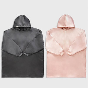 Jersey grueso de alta calidad, peso pesado, cómodo, relajado, ajuste de gran tamaño, puños acanalados elásticos, Sudadera con capucha para mujer - Product Image 5