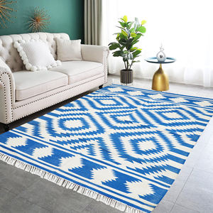 Alfombra Alfombras modernas hechas a mano Opción de diseño de bordado personalizado Fabricación India Etiqueta privada Alfombra de oración de Yoga de algodón - Product Image 5