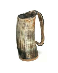 Grande tasse à boire en corne de buffle pour les fêtes et les célébrations, authentique mug à bière inspiré des Vikings, lavable, design ancien. - Product Image 1
