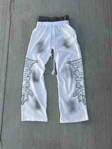 Pantalons de survêtement à jambe droite avec logo personnalisé OEM, double taille, poids lourd 465 g/m², tissu éponge français gris, pantalon de survêtement ample pour homme - Product Image 3