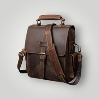 Porte-documents pour ordinateur portable sur mesure, grand format, style moderne et épuré, fermeture éclair, en cuir PU durable et cuir tanné végétal SVELG