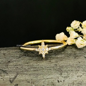 14K ทองคำแท้เพชรธรรมชาติงดงามแหวนดาวเหนือ - Product Image 3