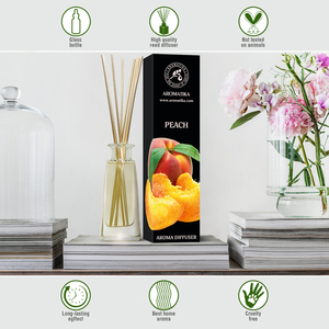 Diffuseur à bâtonnets Aromatika Pêche 100ml avec parfum délicat de velours, fragrance fruitée longue durée pour la pièce - Product Image 3