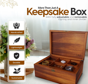 Caja de recuerdo de almacenamiento de madera maciza de doble capa Retro, caja de identificación tipo abatible para el hogar con formatos divididos para joyería - Product Image 2