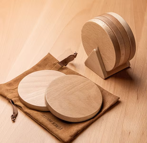 Posavasos de nogal Premium con grano de madera rico para cenas sofisticadas y decoración del hogar de Tradebyd - Product Image 4