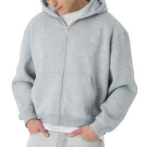 Pull à capuche d'hiver décontracté pour hommes en coton/polaire de haute qualité Logo brodé personnalisé Numérique Teint uni Solide Basics - Product Image 2