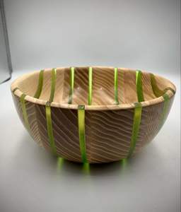 Rústico decorativo de acacia de madera y resina, utensilios de cocina hechos a mano, vajilla para fiestas, ensaladera, fabricante de cuencos de SCI India - Product Image 3