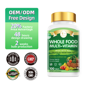 Multivitamínico Premium OEM de Alimentos Integrales, 100 Tabletas con Frutas y Verduras Reales, Suplemento Vitamínico Natural para Energía, Corazón e Inmunidad - Product Image 4