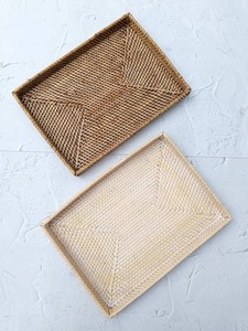 Eco Friendly Classic Rattan Tray with Handles for Coffee Tea Snack Serving Desk & Home Organization at Best Price - Product Image 2