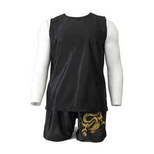 เครื่องแบบ100% ทรายสีดำโพลีเอสเตอร์น้ำหนักเบาระบายอากาศได้ดีเป็นมิตรกับสิ่งแวดล้อมสำหรับการฝึกมวย - Product Image 1