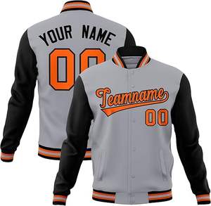 Chaqueta de hombre personalizada con logotipo de estilo callejero de talla grande, diseño universitario, chaqueta de cuero Letterman Varsity bordada con Flash - Product Image 1