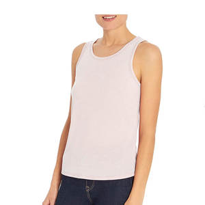 Camiseta sin mangas de algodón de Color sólido de alta calidad para mujer, Camiseta de punto con estampado de gran tamaño personalizado para deportes al aire libre - Product Image 3