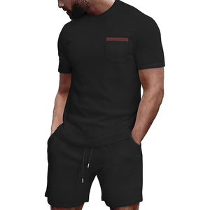 Camiseta informal cómoda para hombre, conjunto de pantalones cortos, ropa de moda de verano con estilo transpirable, diseños de colores personalizados, alta calidad duradera - Product Image 1