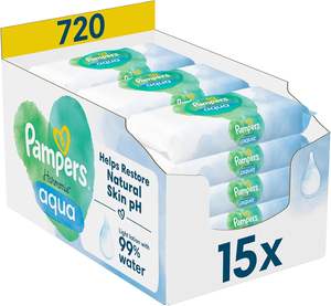 Toallitas Húmedas Pampers Harmonie Aqua, 15 Paquetes de 48 Toallitas Húmedas - 720 Toallitas Húmedas - Product Image 1