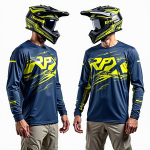 Camiseta personalizada de Motocross para hombre, camiseta de manga larga para carreras de motos de cross, transpirable, ajuste cómodo, ropa deportiva para montar - Product Image 3