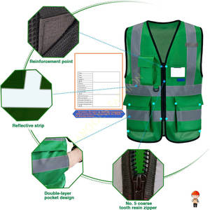 Nuevo chaleco reflectante de alta visibilidad con cremallera, lo último en ventas, chalecos reflectantes, venta al por mayor, ropa de trabajo de construcción, chaleco de seguridad - Product Image 5