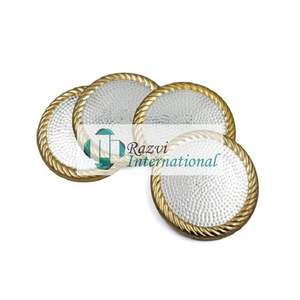 Round Marble <b>Coasters</b> With <b>Gold</b> Edges Set of 4 Modern Cute Luxury Color Decoration Fancy Design Round Shape Decorating <b>Coaster</b> - Product Image 5