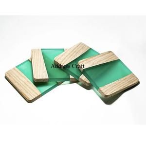 Posavasos cuadrados de resina epoxi y madera de último diseño para bebidas, hogar, Hotel, Bar, oficina, Decoración de mesa, posavasos a un precio asequible - Product Image 1