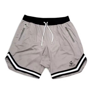 Short d'entraînement pour hommes pour la course active de couleur personnalisée short de basket-ball athlétique avec poche à fermeture éclair - Product Image 1