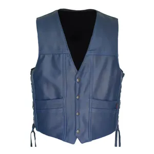 Chaleco de cuero ligero con cuello en V para hombre, chaleco masculino de cuero de diseño elegante y de alta calidad, novedad, venta al por mayor - Product Image 1