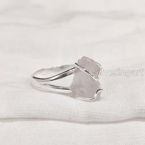 เครื่องประดับหินหยาบแหวนสำหรับผู้หญิงแหวนสำหรับผู้หญิงทำจากแร่ควอตซ์พลอยธรรมชาติยี่ห้อ April สายเพชรดีไซน์เนอร์สาย925แหวนเงินสเตอร์ลิง - Product Image 5
