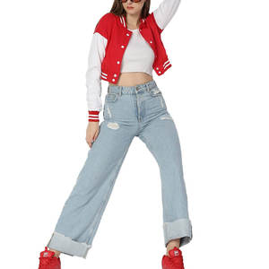 Chaqueta universitaria de lana hecha a medida de alta calidad 2025 para mujer, ropa de calle al por mayor con Material de relleno de algodón - Product Image 5