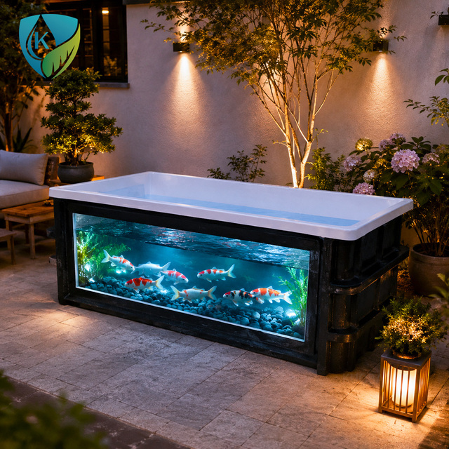 Commercial FRP Aquarium Tank with Tempered Glass Window for Shopping Malls, Restaurants, Hotels and Public Displays