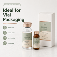 Étiquettes personnalisées pour flacons de peptides vert sauge et or rose, autocollants imperméables avec logo personnalisé pour flacons de sérum en verre de 10 ml