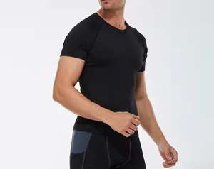 Camisetas informales de gran tamaño con cuello redondo para hombre de alta calidad, camisetas transpirables de manga corta con logotipo personalizado, técnica teñida de hilo disponible - Product Image 4