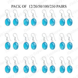 Boucles d'oreilles en cristal assorties, faites à la main, en laiton plaqué argent, vente en gros, boucles d'oreilles en pierres précieuses, Jaipur Inde, faible MOQ 2 pièces - Product Image 3