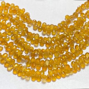 Calidad Premium Fanta turmalina facetada forma de pera Briolette piedra preciosa amarilla Natural para joyería - Product Image 5