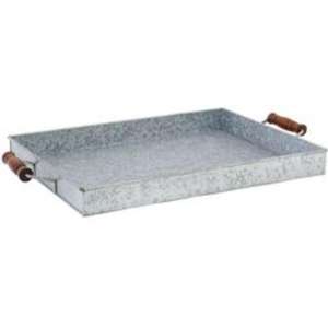 Bandeja de servicio de metal galvanizado de granja resistente para usar como centro de mesa decorativo o solución práctica para servir alimentos - Product Image 2