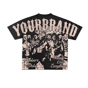 Y2K Streetwear mode personnalisé graphique sérigraphie Vintage 100% coton T-Shirts pour hommes surdimensionné Boxy Fit t-shirt col rond - Product Image 2