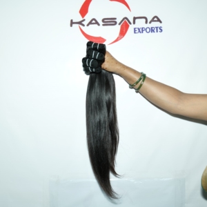 Extensions de cheveux indiens naturels vierges non traités Remy, à ondulations profondes, alignées aux cuticules, double trame, en gros - Product Image 1