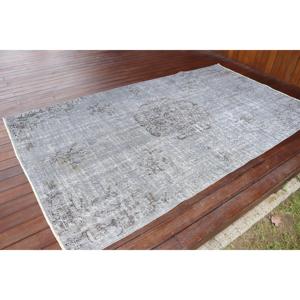 Alfombra Grande Vintage, Alfombra Turca de 4.8x8.4 pies, Alfombra de Lana Gris - Product Image 2