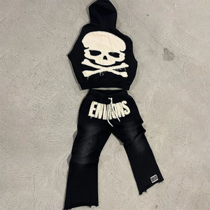 Unisex <b>Oversized</b> Acid Wash Hoodie and <b>Joggers</b> Tracksuit Set for Men and Women-Casual Anti-UV Quick Dry Eco-Friendly - Product Image 4