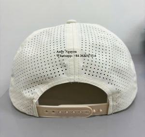 Venta al por mayor en blanco perforado 5 paneles suave ala plana Snapback gorras logotipo personalizado al aire libre impermeable pesca deporte gorras OEM Vietnam - Product Image 4